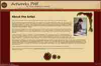 example of website for artworksphf.co.uk - About page